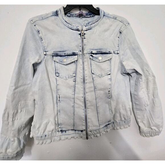Multiblu Jean Fritz Denim Jacket Womens Button Front Size L (44 Size German) - Picture 1 of 14